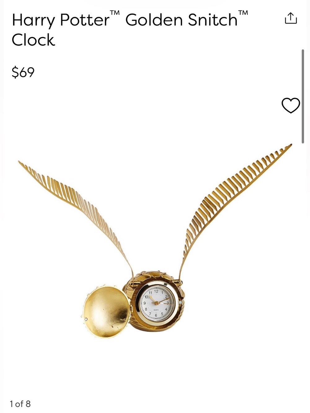 Harry Potter Pottery Barn Snitch Clock